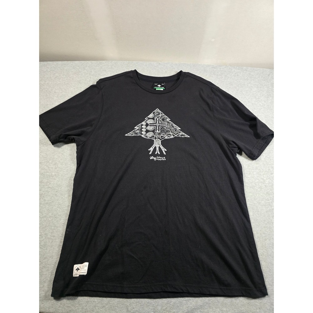 LRG Lifted Research Group Mens Black Paisley Tree Graphic T-Shirt XL
